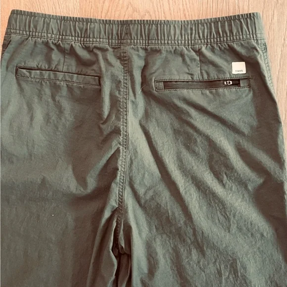 VUORI Women's Ripstop Wide Leg Cropped Pants Army Green Size Large EUC VW416 - Picture 7 of 12